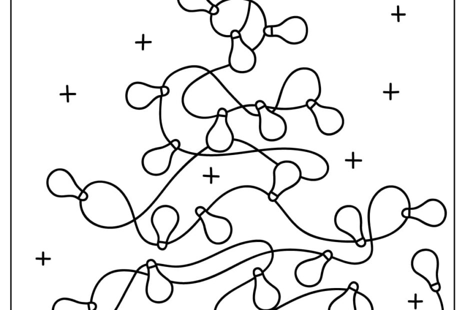 Christmas Lights Coloring Sheet Free Printable Coloring Pages