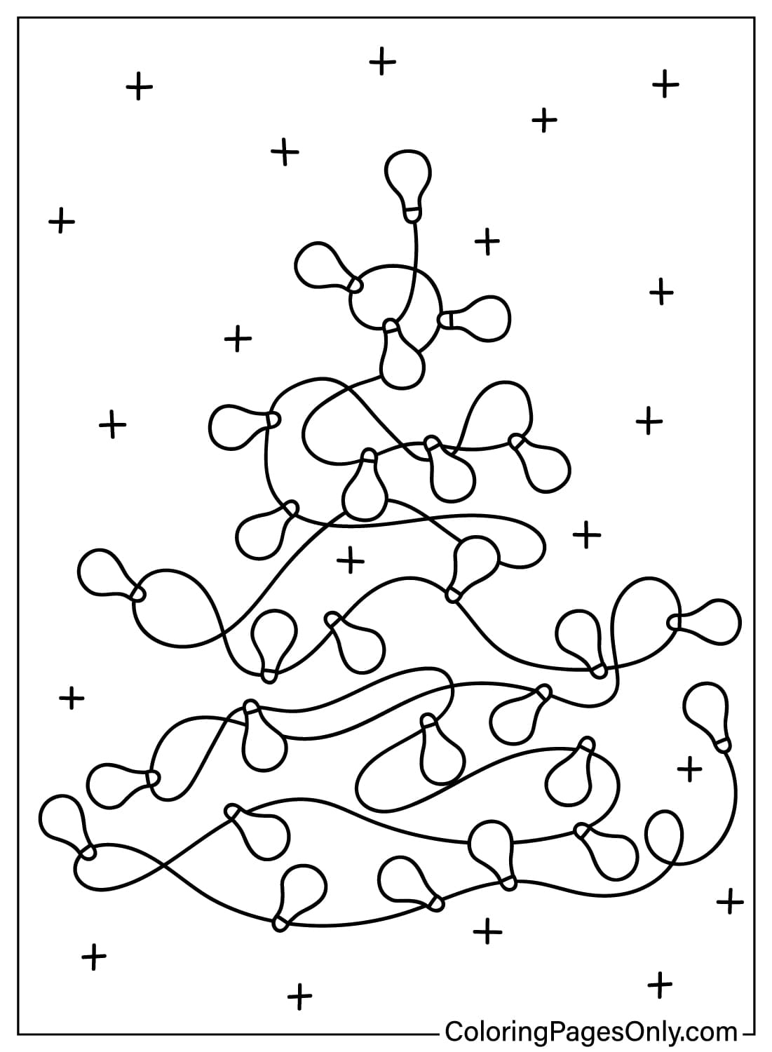 Christmas Lights Coloring Sheet Free Printable Coloring Pages
