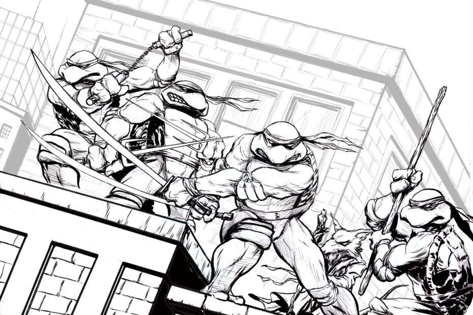 Christmas Ninja Turtles Coloring Pages Coloring Home