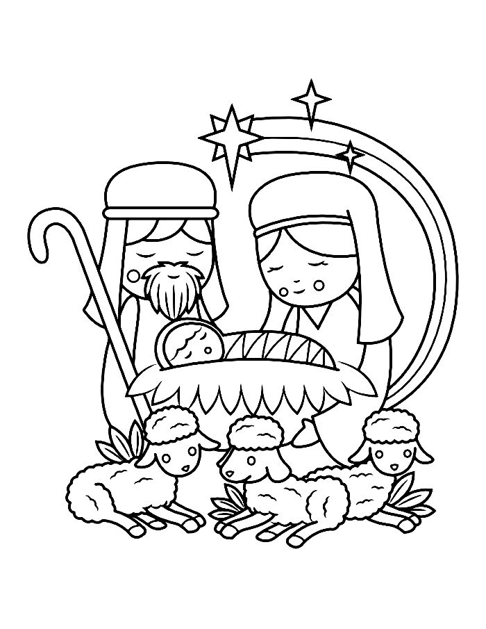 Christmas Religious Coloring Page Free Printable PDF Christmas Religious Coloring Page Free Printable PDF