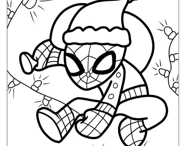 Christmas Spider Man Coloring Pages Coloring Nation