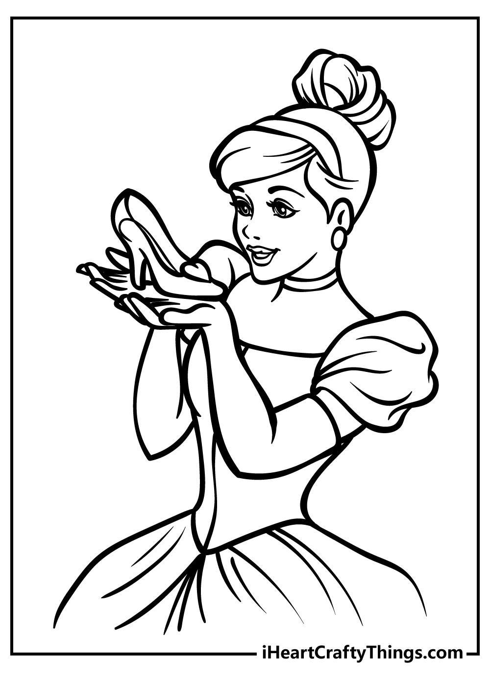 Cinderella Coloring Page In Pdf Ready For Download