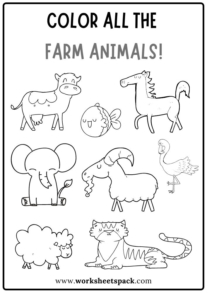 Color All The Farm Animals Worksheet Free Farm Animals Coloring Book Color All The Farm Animals Worksheet Free Farm Animals Coloring Book