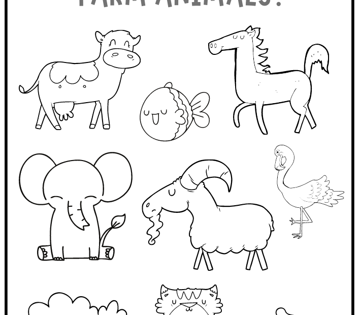 Color All The Farm Animals Worksheet Free Farm Animals Coloring Book