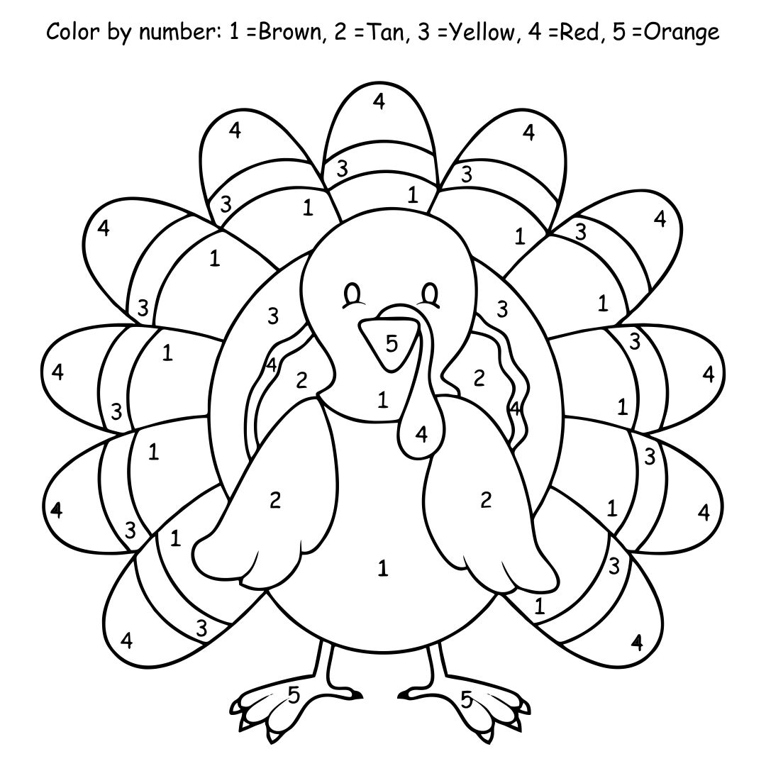 Color By Number Turkey Free Printable Color By Number Turkey Free Printable