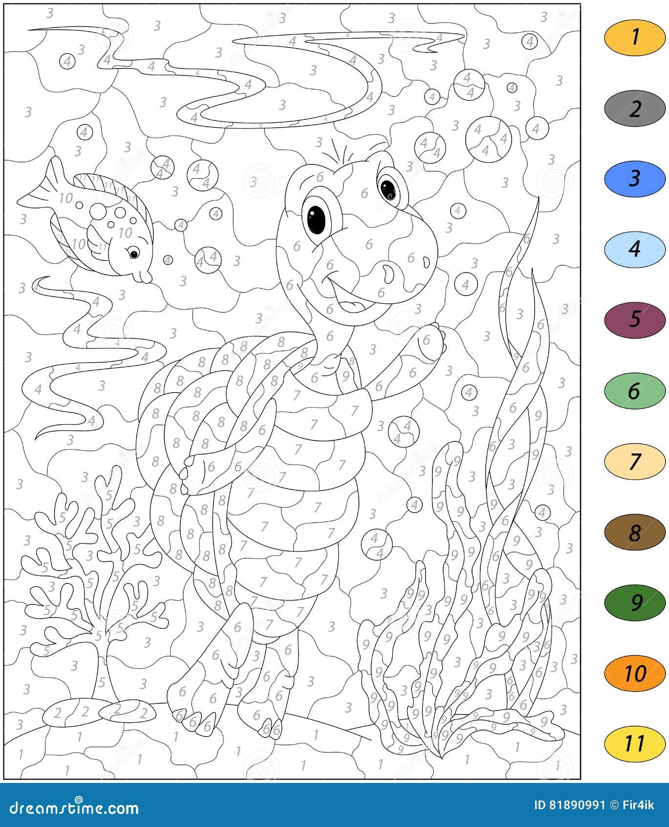 Color By Number Turtle Coloring Pages Color By Number Turtle Coloring Pages