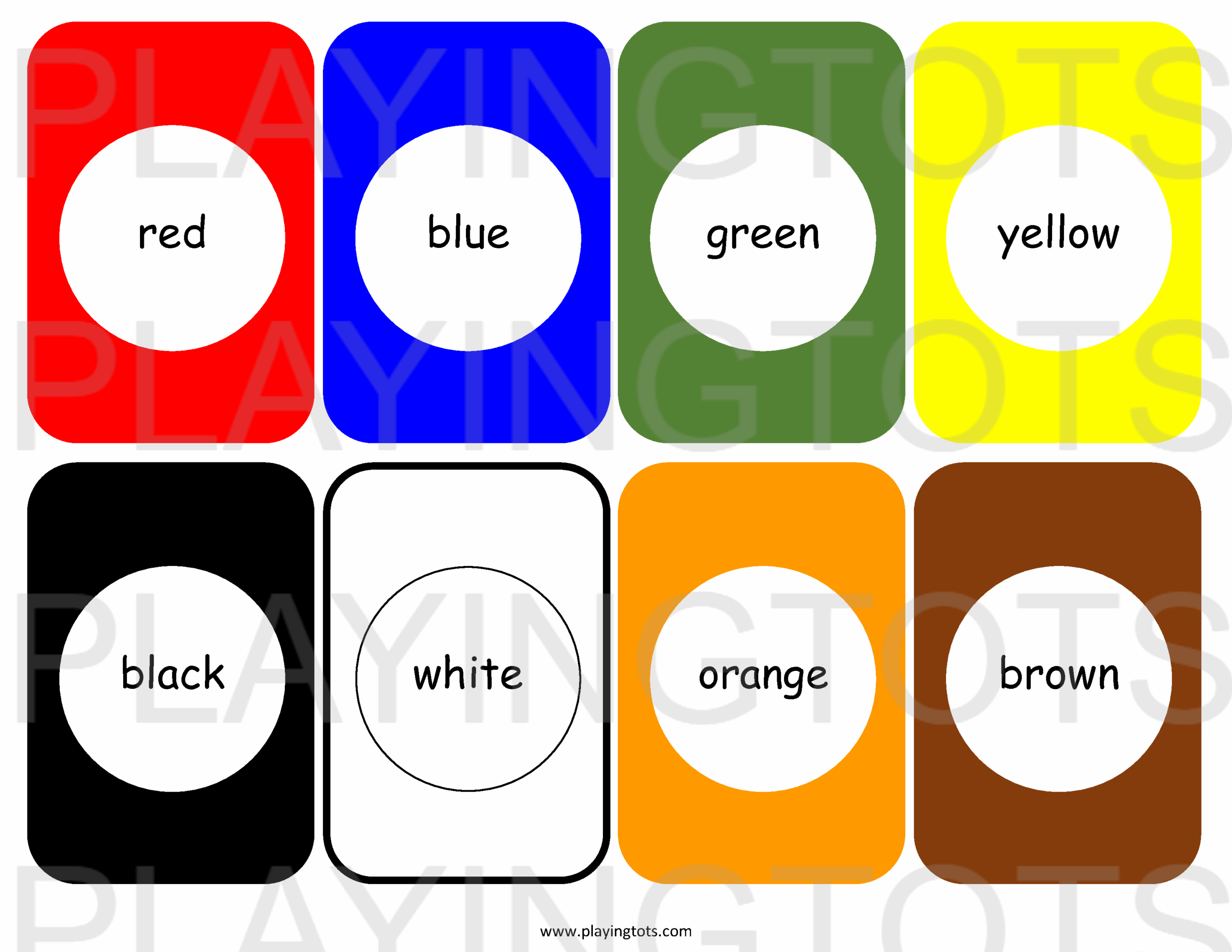 Color Flash Cards Printable Color Flash Cards Printable
