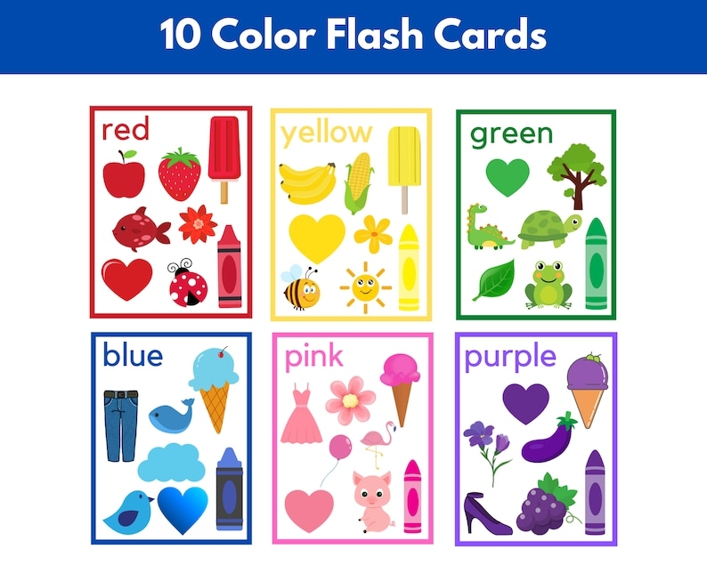 Color Flash Cards Printable Full Color Preschool Activity Homeschool Color Flash Cards Printable Full Color Preschool Activity Homeschool