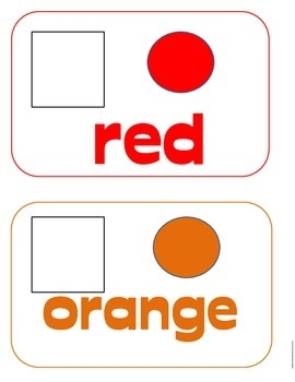 Color Matching Flash Cards By Smiles Giggles And Learning TpT