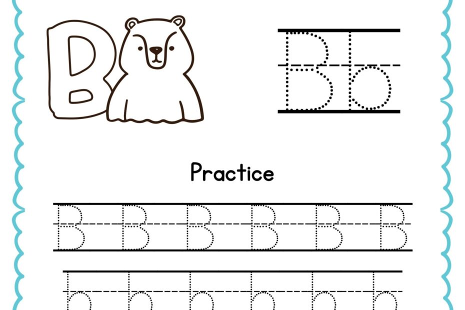 Color Trace And Write The Letter B Worksheet image ReadingVine