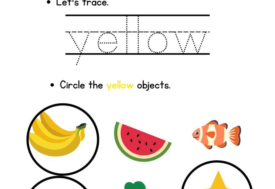 Color Yellow Worksheets WorksheetsGO