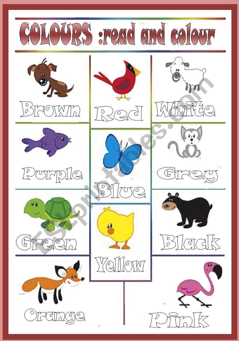 Colored Animals editable ESL Worksheet By Marinaru Colored Animals editable ESL Worksheet By Marinaru