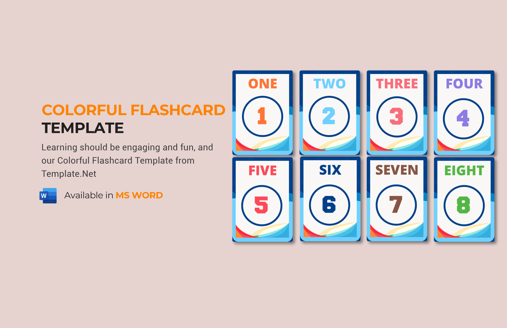 Colorful Flashcard Template In Word Download Template Colorful Flashcard Template In Word Download Template