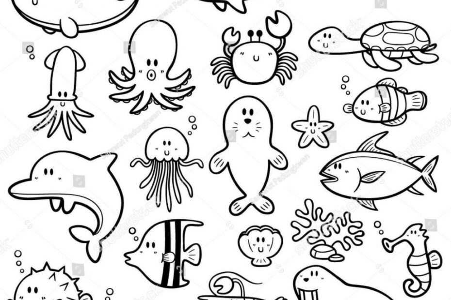 Coloring Page Coloring Page Sea Creatures Pages Lovely Free