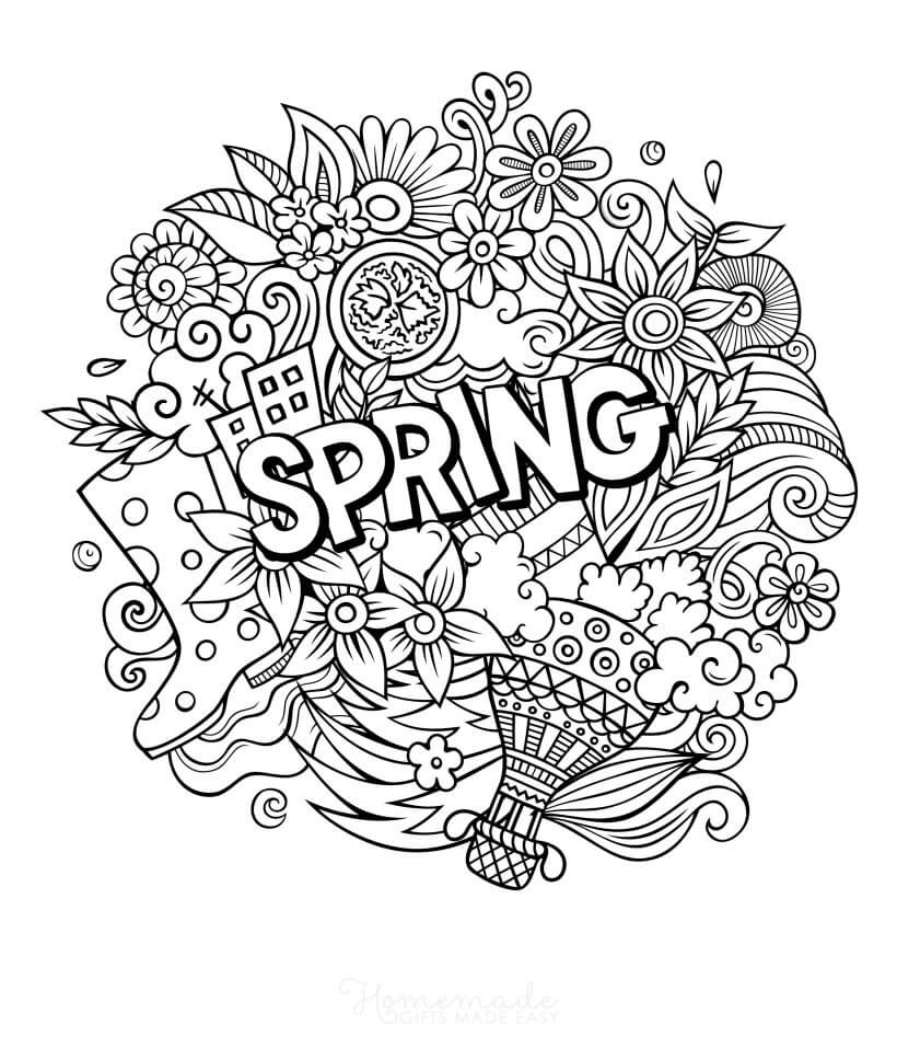 Coloring Pages For Adults Spring Coloriage Adulte Printemps Lapin Au Coloring Pages For Adults Spring Coloriage Adulte Printemps Lapin Au