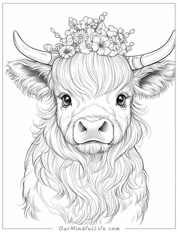 highland cow coloring sheet printable highland cow coloring sheet printable