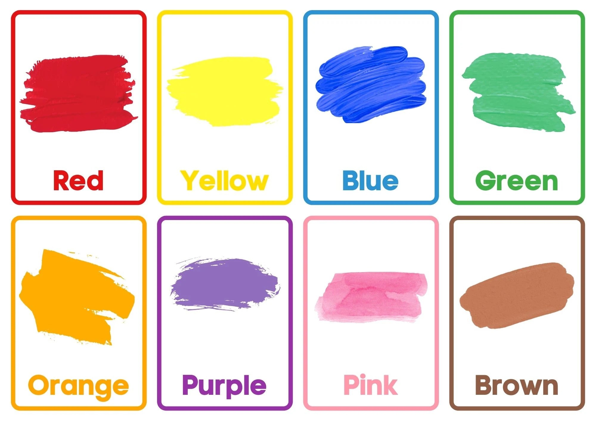 Colors Flashcards Printable Colors Flashcards Printable