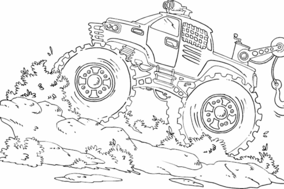 Colouring Pictures Of Monster Trucks Free Printable Templates