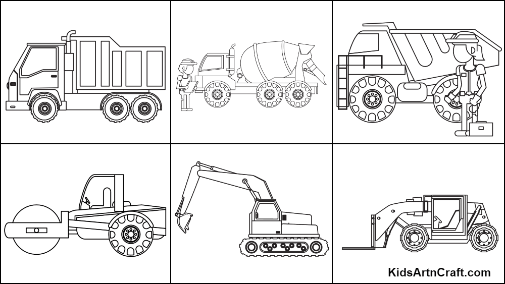 Construction Vehicles Coloring Pages For Kids Construction Vehicles Coloring Pages For Kids