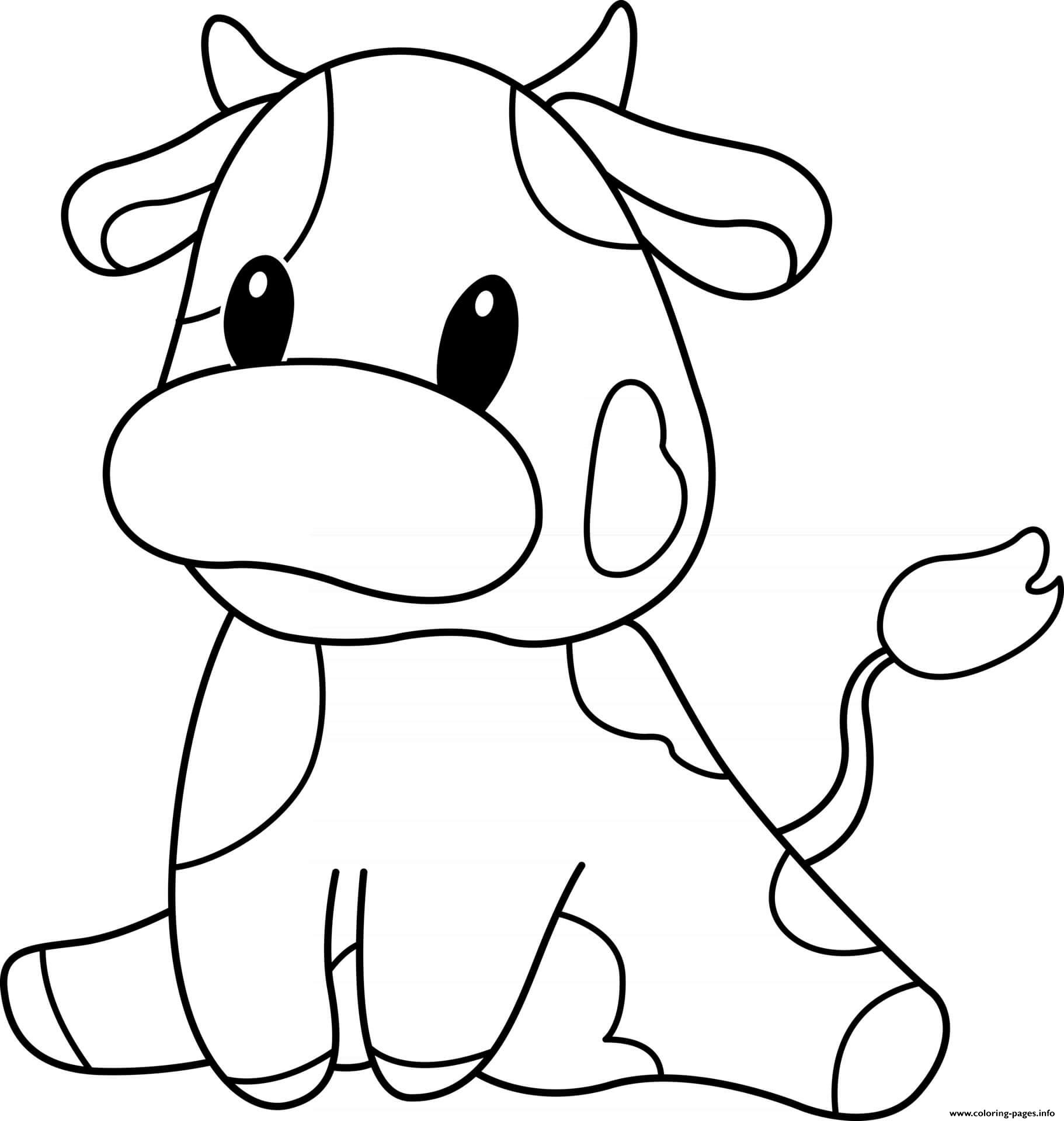 Cow Cute Animal Coloring Page Printable Cow Cute Animal Coloring Page Printable