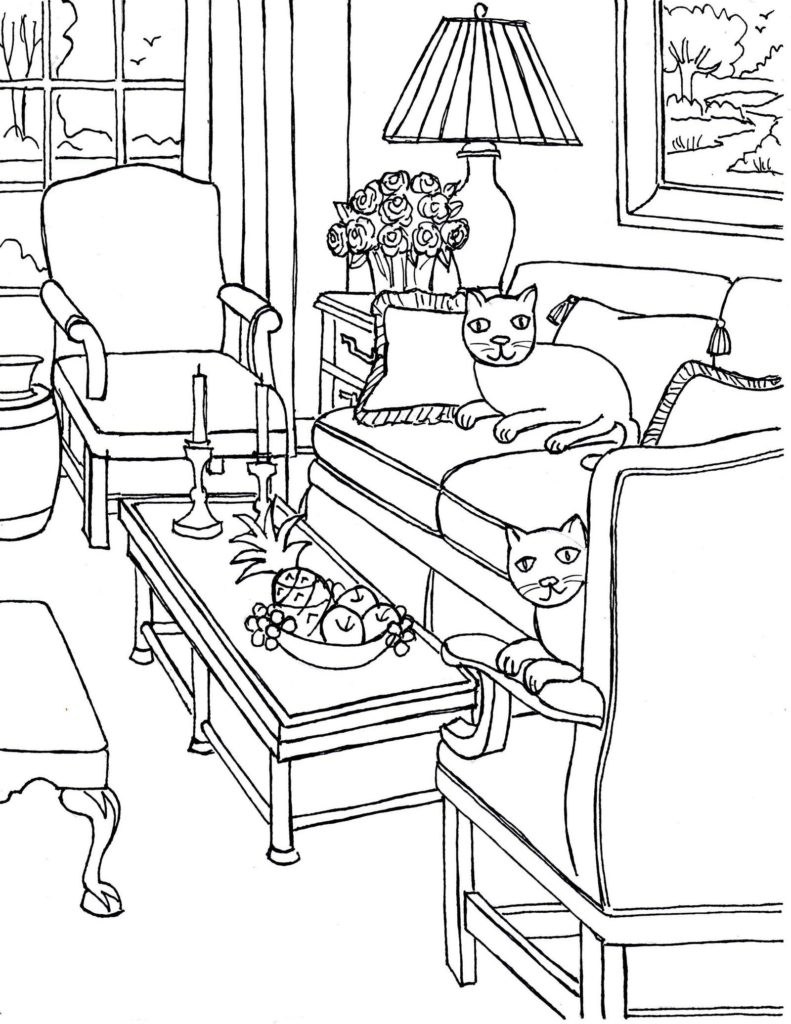 Cozy Living Room Decorations Coloring Sheet Coloring Pages Cozy Living Room Decorations Coloring Sheet Coloring Pages