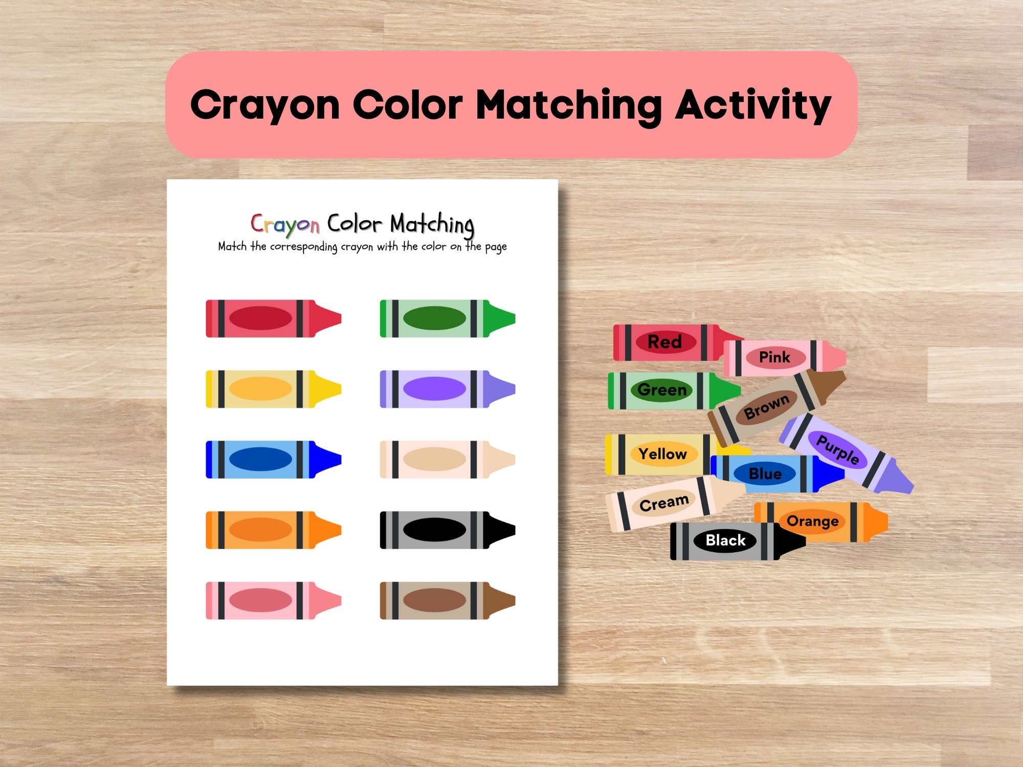 crayon color matching printable free crayon color matching printable free