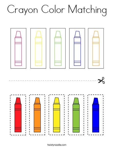 Crayon Color Matching Worksheet For Preschoolers Crayon Color Matching Worksheet For Preschoolers