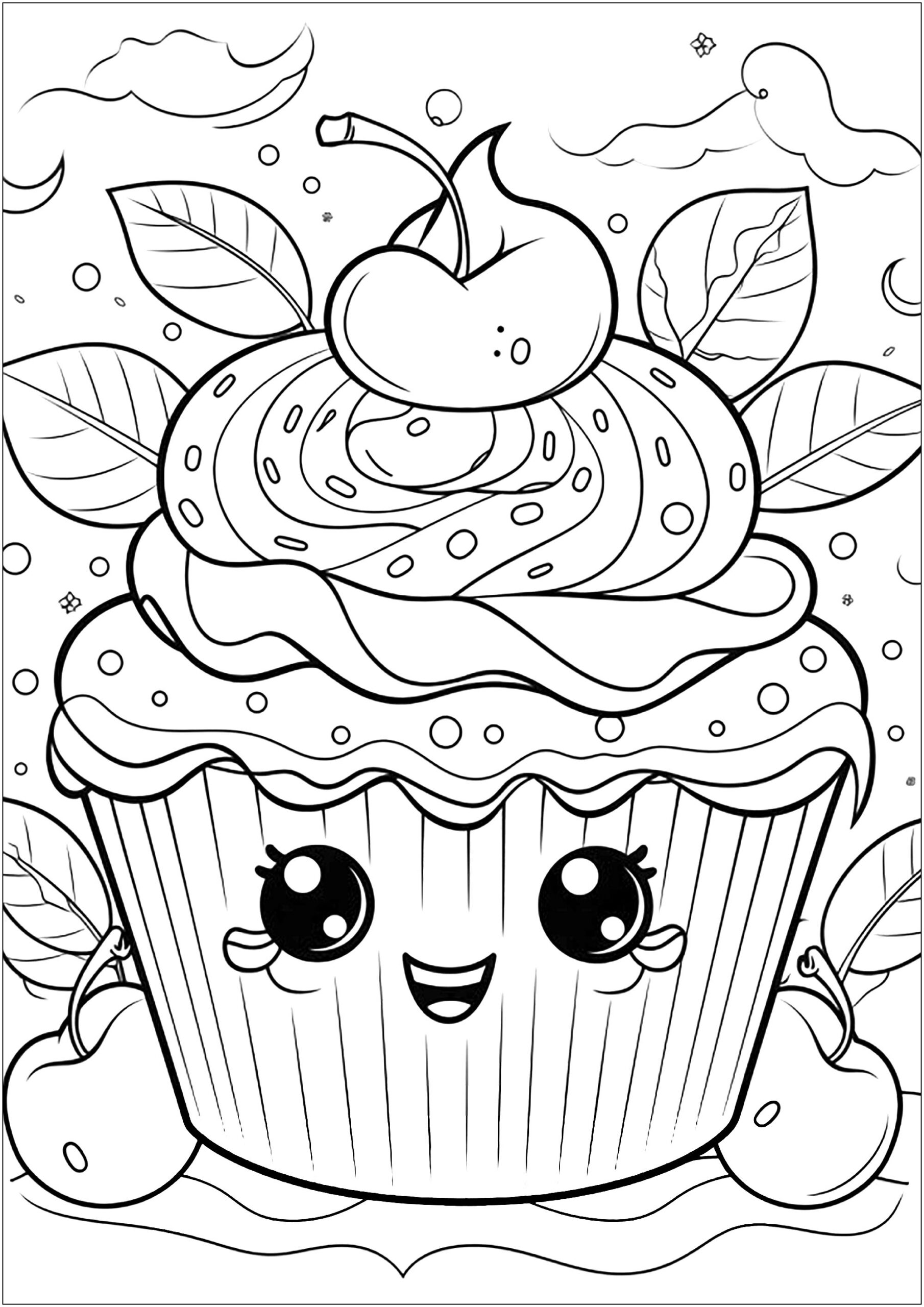 Cupcake Coloring Pages Cupcake Coloring Pages