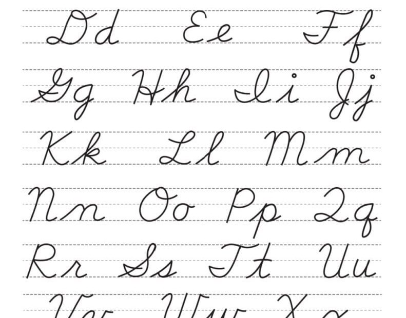 Cursive Alphabet Letters Printable Pdf Free Infoupdate