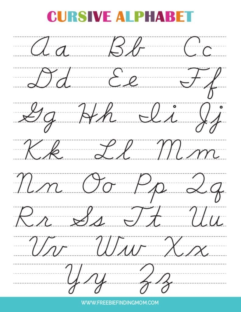 Cursive Alphabet Letters Printable Pdf Free Infoupdate