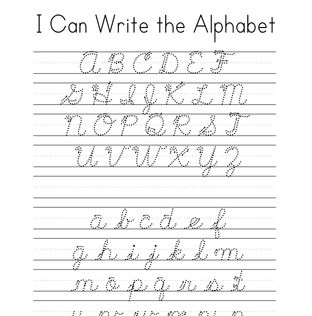 Cursive Alphabet Tracing Sheets Lewis Creative