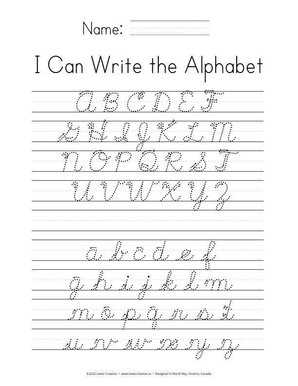 Cursive Alphabet Tracing Sheets Lewis Creative Cursive Alphabet Tracing Sheets Lewis Creative