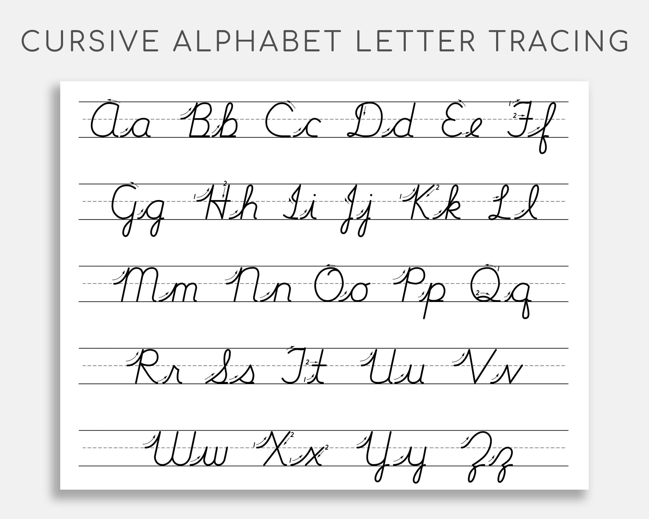 Cursive Alphabet Tracing Worksheet Printable Trace The Etsy In 2023 Cursive Alphabet Tracing Worksheet Printable Trace The Etsy In 2023