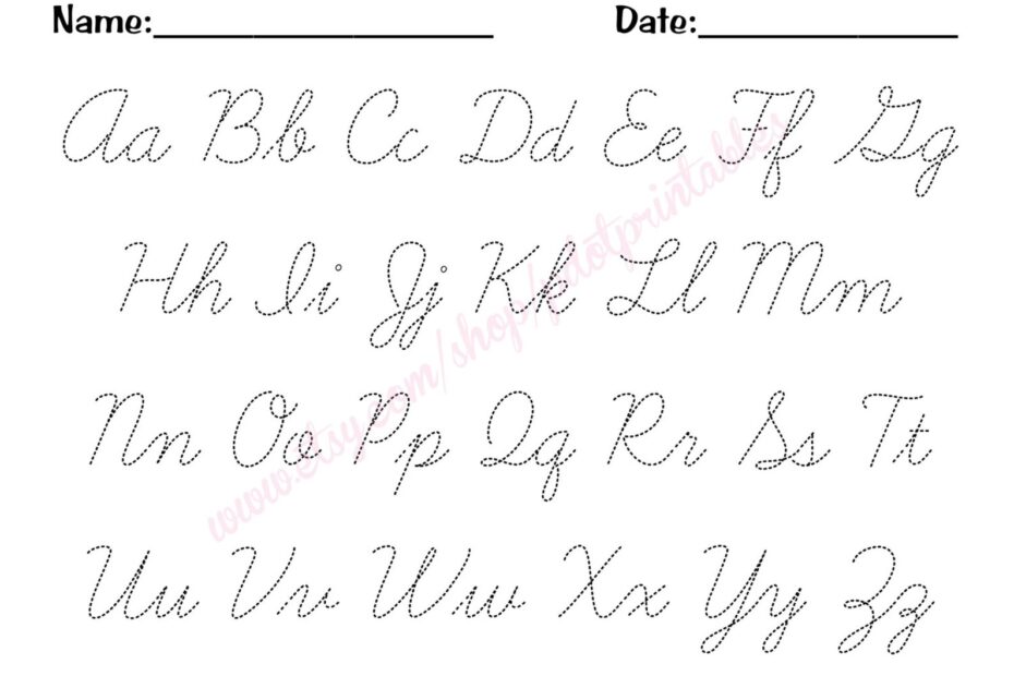 Cursive Alphabet Tracing Worksheets PDF Alphabet Tracing Worksheets