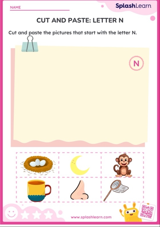 Cut And Paste Letter N Worksheet ELA Worksheets SplashLearn Cut And Paste Letter N Worksheet ELA Worksheets SplashLearn