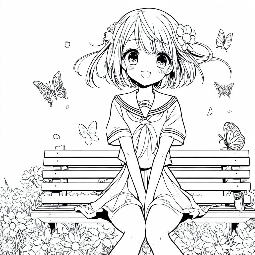 Cute Anime Girl Coloring Pages To Print Free Coloring Sheet Cute Anime Girl Coloring Pages To Print Free Coloring Sheet