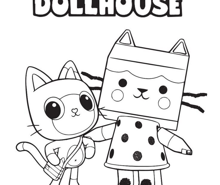 Cute Gabby 39 s Dollhouse Coloring Page For Kids Doll House Coloring