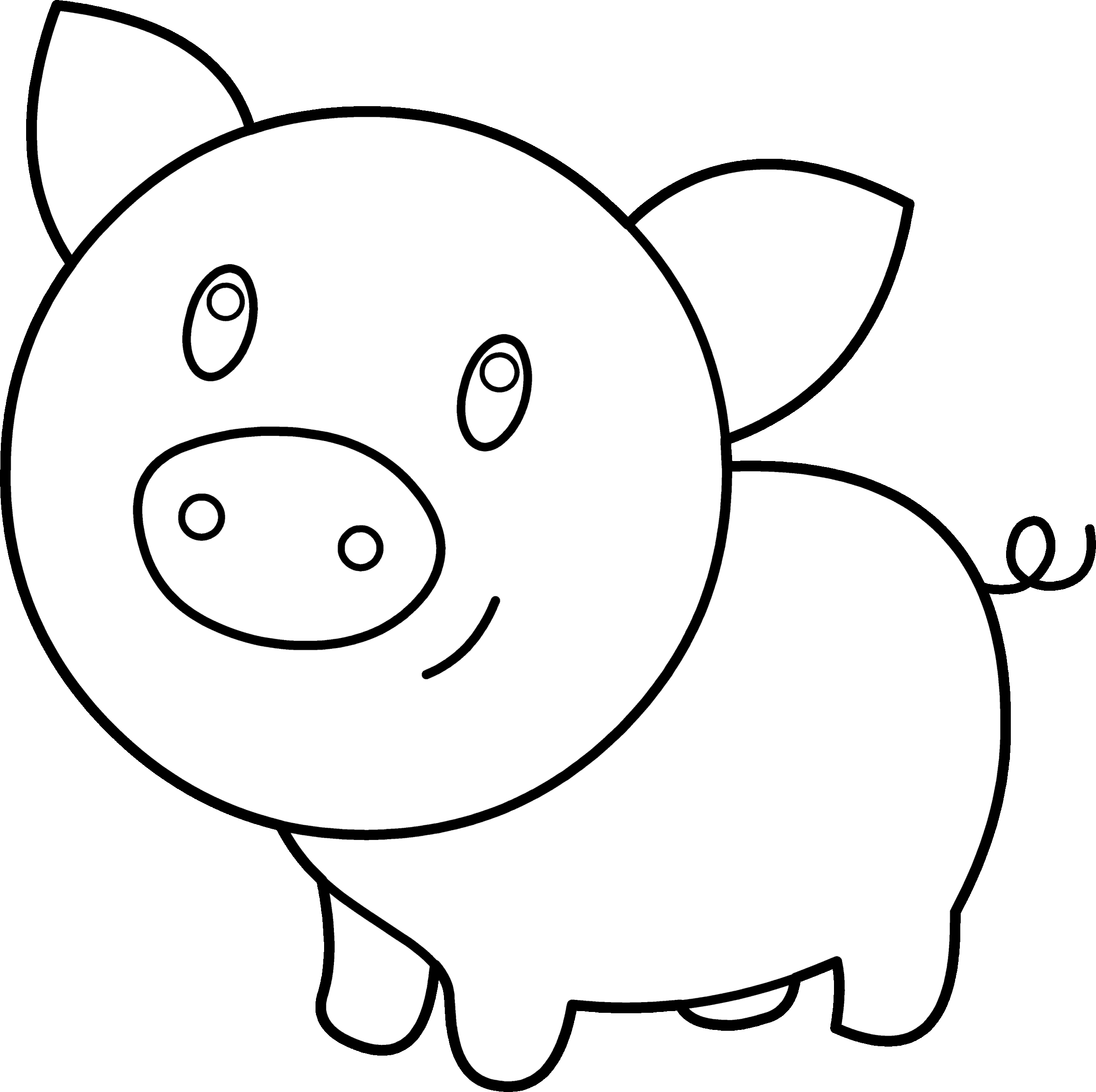 Cute Pig Coloring Page Free Clip Art Cute Pig Coloring Page Free Clip Art