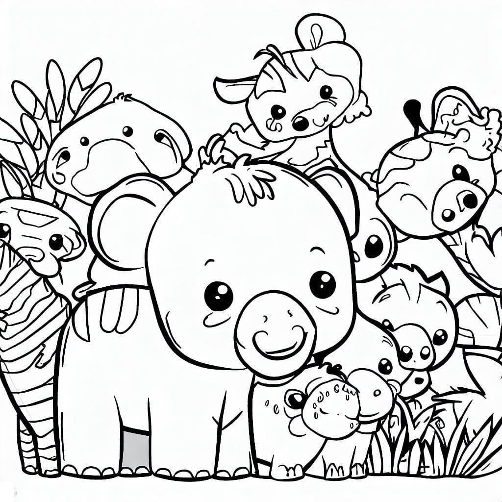 Cute Zoo Animals For Kids Coloring Page Download Print Or Color Cute Zoo Animals For Kids Coloring Page Download Print Or Color