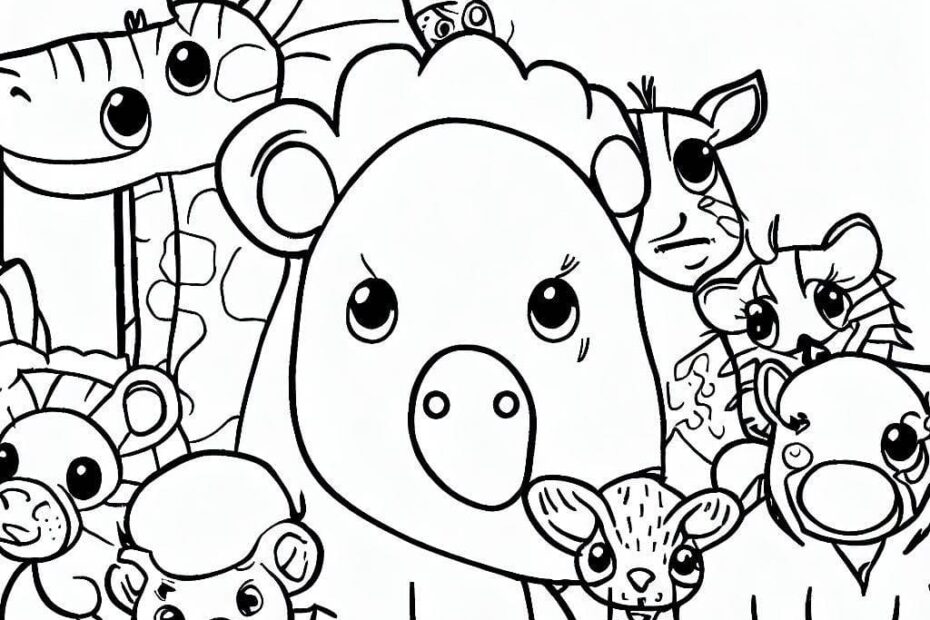 Cute Zoo Animals Printable Coloring Page Download Print Or Color