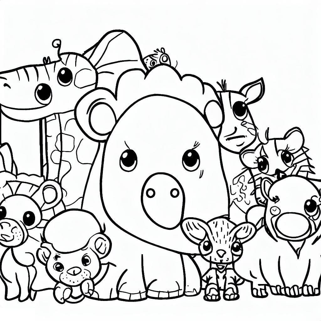 Cute Zoo Animals Printable Coloring Page Download Print Or Color Cute Zoo Animals Printable Coloring Page Download Print Or Color