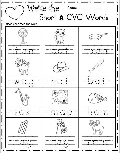 Cvc Tracing Worksheets Tracing Worksheets