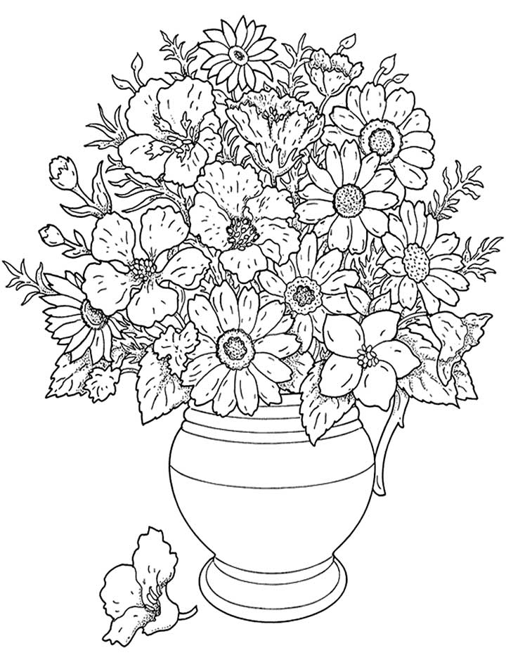 Detailed Flower Coloring Pages Flower Coloring Page Detailed Flower Coloring Pages Flower Coloring Page