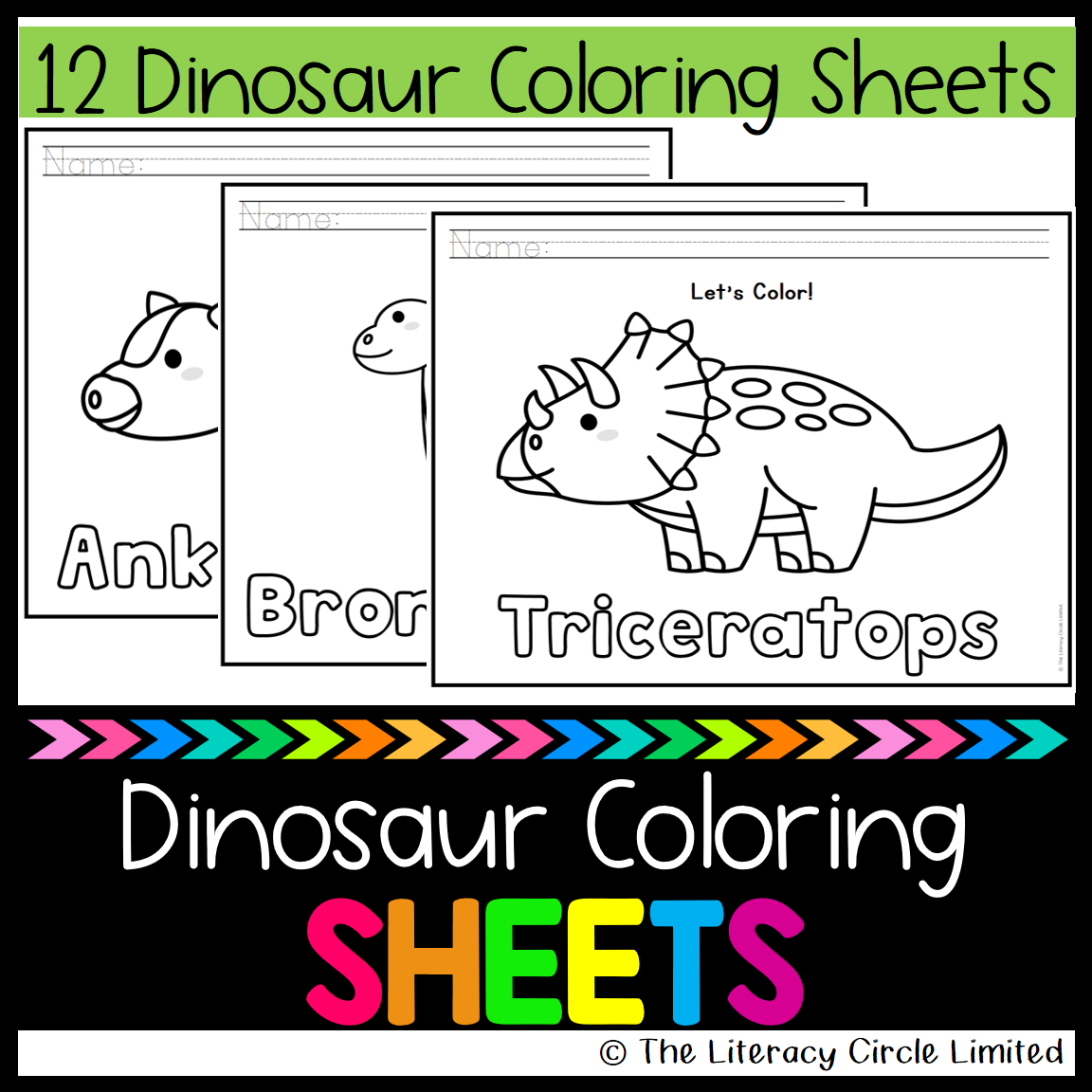Dinosaur Coloring Sheets The Literacy Circle Limited Dinosaur Coloring Sheets The Literacy Circle Limited