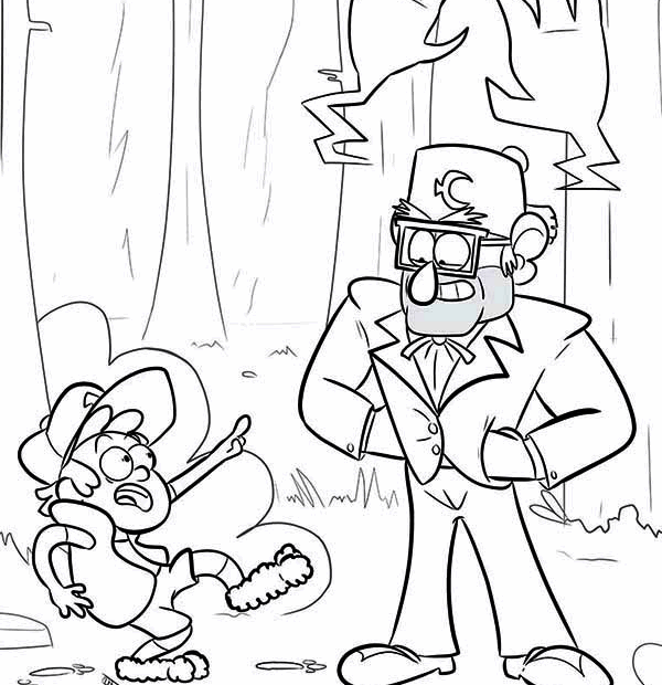 Dipper Pines And Grunkle Stan Gravity Falls Coloring Page Kids Play