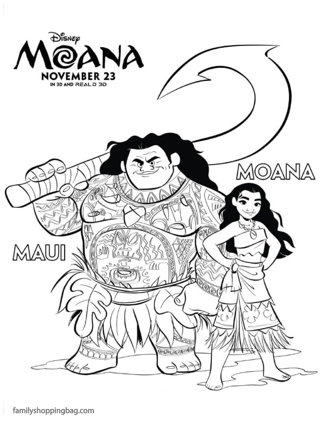 Baby Moana Coloring Pages Free