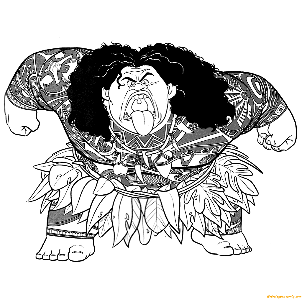 Disney Maui Coloring Page Disney Maui Coloring Page