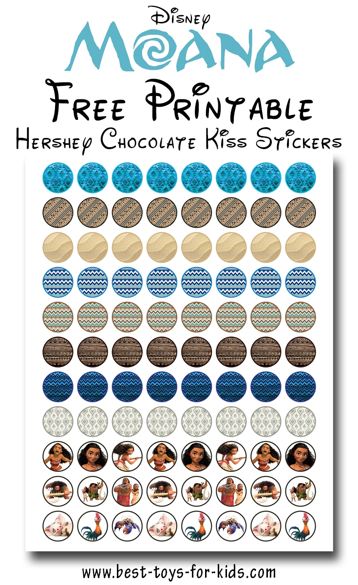 Disney Moana Free Printable Hershey Kiss Stickers Treat Bag Disney Moana Free Printable Hershey Kiss Stickers Treat Bag