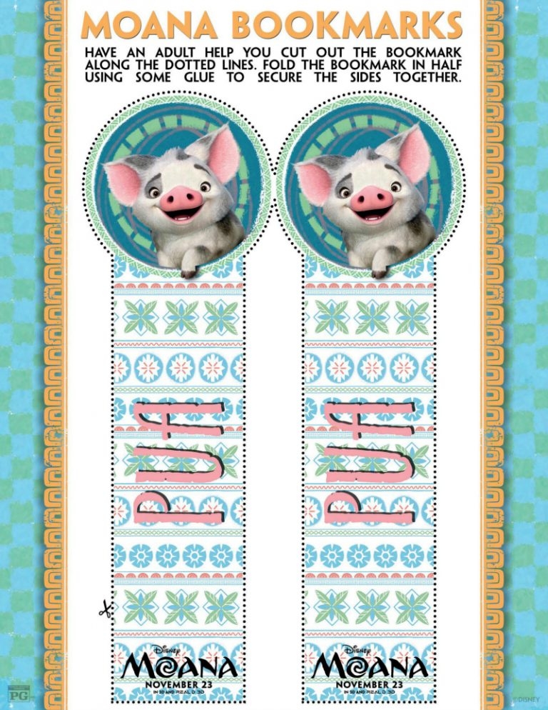 Disney Moana Pua Bookmark Craft Mama Likes This Disney Moana Pua Bookmark Craft Mama Likes This