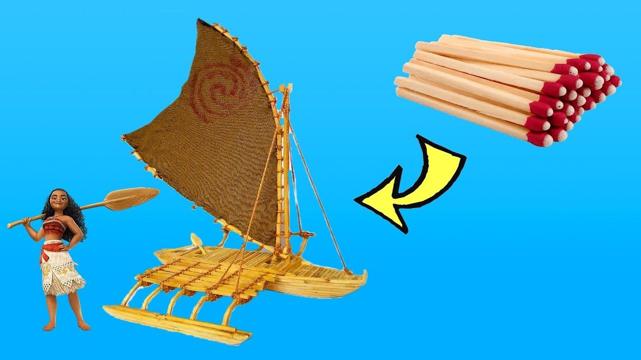 DIY Miniature Moana Boat With Matchsticks Crafting Tutorial DIY Miniature Moana Boat With Matchsticks Crafting Tutorial